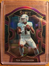 TUA TAGOVAILOA 2020 SELECT DIE-CUT PURPLE PRIZM ROOKIE RC #45 DOLPHINS ALABAMA-