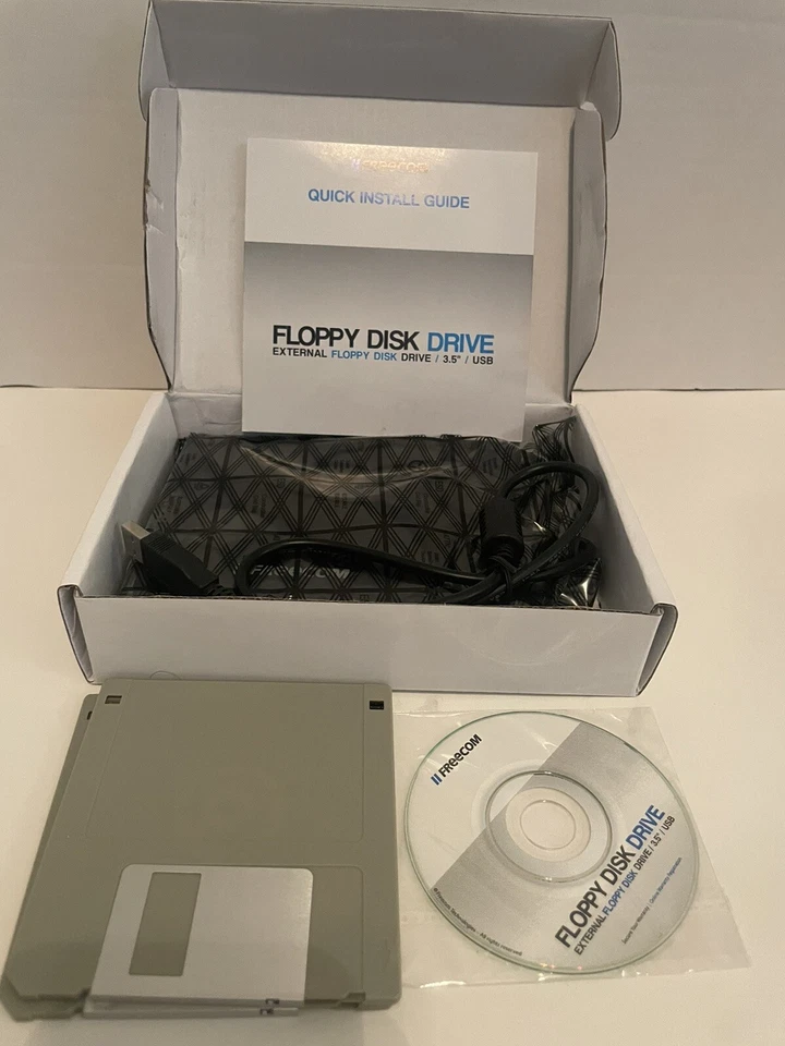 Brand New Freecom 3.5" External Floppy Disk Drive With Manuals Driver & Discs - Image 2 of 2