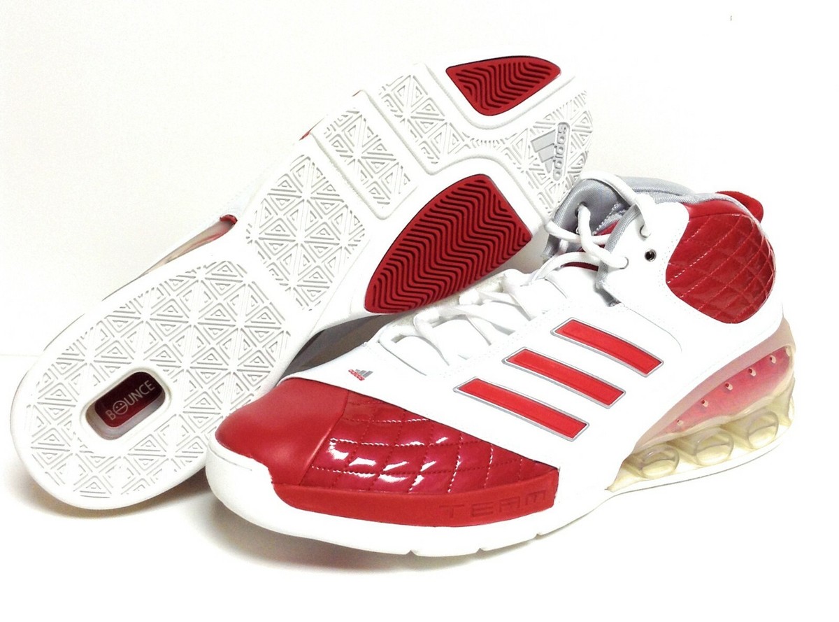Mens Adidas Team Bounce 043444 White Red 2007 Basketball