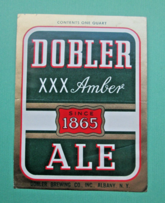 VINTAGE BEER LABEL DOBLER BREWING CO INC ALBANY NY DOBLER XXX  