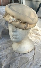 ivory felt hat vintage 1960s beaded pillbox