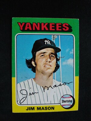 1975 Topps ''Mini'' Baseball Card # 136 Jim Mason - New York Yankees (VG/EX)