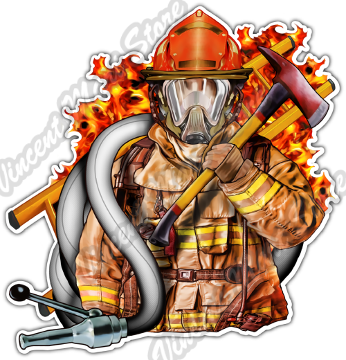 CustomDeal US Decal Volunteer Firefighter Decal Sticker - Vinyl Car/Truck Window Decal, Design T16, Made In USA Sticker Bomb Car & Truck Decals & Vinyl - Foto 3
