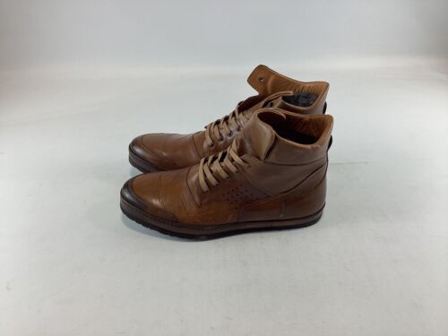 Mens Mezlan Brown Leather High Top Sneaker Dress Shoes 12M NWOB - Picture 4 of 8