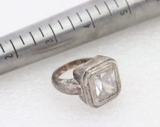 Sz6.25 Sterling Silver 925 Large Quartz Gemstone Ring 8.5 GRAM Heavy Large Big