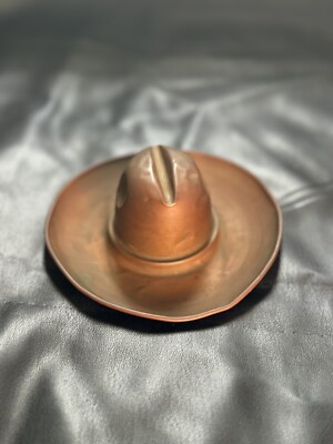 Vintage Cowboy Hat Tin Ashtray 5” x Western, Ash Bowl