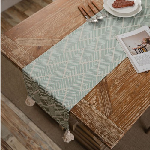 Vintage Tassel Table Runner Placemat Dining Room Kitchen Party Table Cloth Cover - Picture 25 of 30