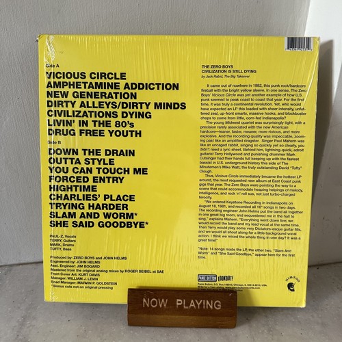 Zero Boys – Vicious Circle - Vinyl LP UK Import (In Shrink Unsealed) - VG+/VG+ - Picture 2 of 2