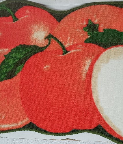 PRINTED NYLON KITCHEN RUG (nonskid back) (18" x 30") ORANGE & APPLES, MHF - Picture 4 of 10