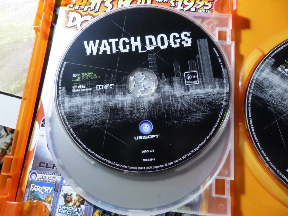 Watch Dogs PC DVD-ROM  2014 3 Disc Set Windows Vista 7 8 Like New - Image 4 of 4