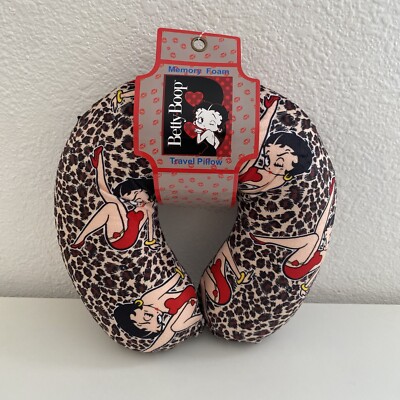 Betty Boop Memory Foam Travel Neck Pillow NEW Leopard Iconic Character