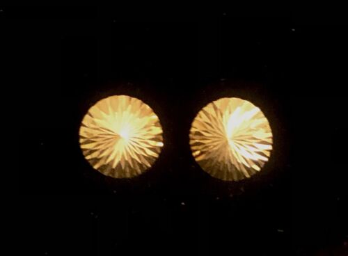 14k Yellow Gold Round Starburst Diamond Cut Design Earrings 1.23g