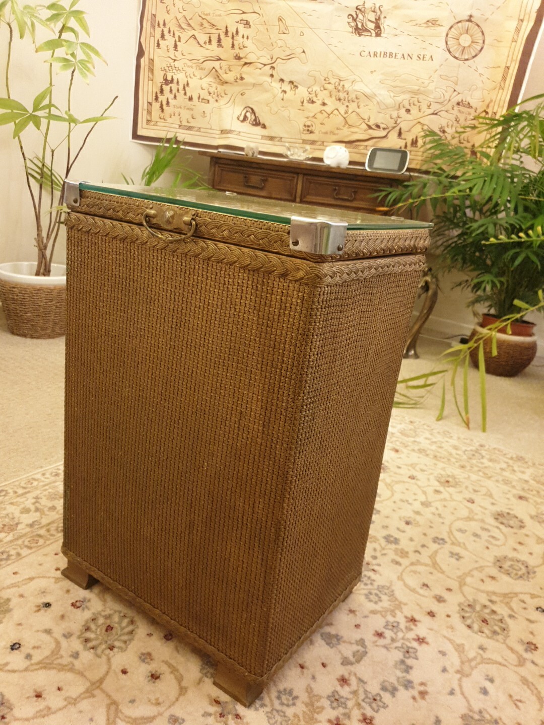 lloyd loom laundry basket With Glass Top eBay