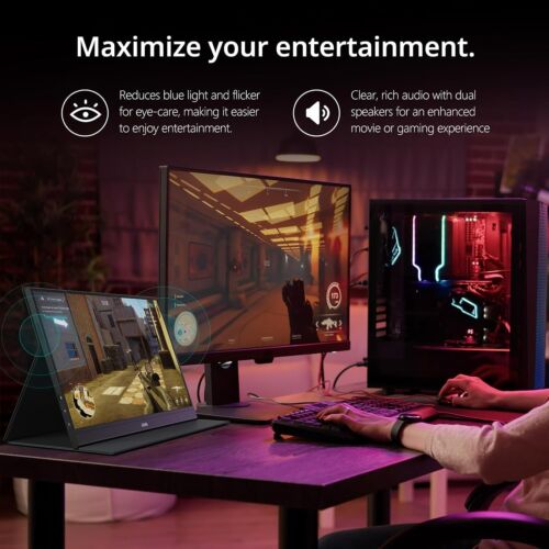 MNN 15.6inch FHD 1080P USB C HDMI Gaming Ultra-Slim Portable Monitor - 第 4/6 張圖片