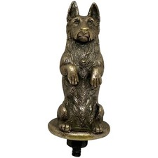 Small Antique Asprey Bronze Begging Scottie Dog Caesar Classic Car Mascot