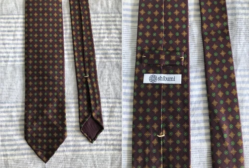 Italian Made Shibumi Florence Tie Burgundy / reddish brown NO Box From Japan