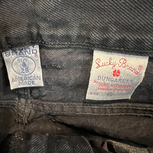 Vintage LUCKY BRAND Dungarees by GENE MONTESANO Relaxed Fit USA Made 8/29 Black - Picture 7 of 8