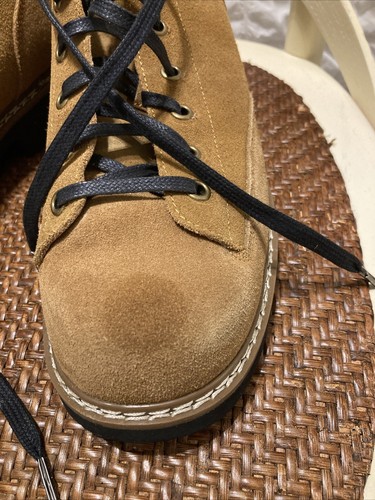 Monkey Boots by Retro Heritage 7.5 US Suede Tan Mod Grafter Martens Style Low - Picture 2 of 13