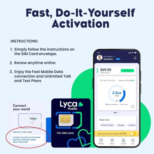 Lycamobile Prepaid SIM Card 40GB 4G/5G Unlimited Data-Talk,Text to 100 Countries - Picture 4 of 7
