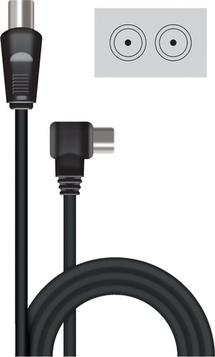 Coaxial TV Aerial Cable Coax Right Angled Extension Lead or Male to M Antenna - Picture 5 of 16