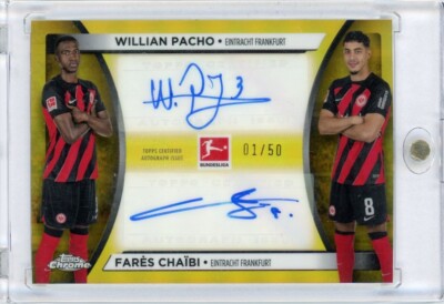 2024 Topps Chrome Bundesliga Willian Pacho Fares Chaibi Dual Auto