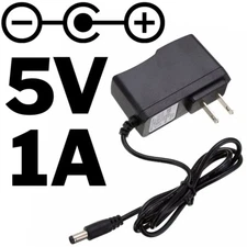 5 Volt DC, 1 Amp Power Adapter 5.5mm OD 2.1MM ID Barrel Jack (Center Positive)