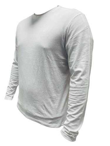 Mens Long Sleeve T-Shirt 100% Cotton Plain Crew Round Neck Tee Tops XS-3XL 40-02 - Picture 6 of 10