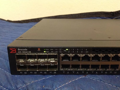 Brocade ICX6610-48P-E 48-Port 8X 1GB SFP PoE+ Gigabit Ethernet Switch - 第 1/3 張圖片