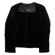Bally Womens Blazer Jacket Black Velvet L