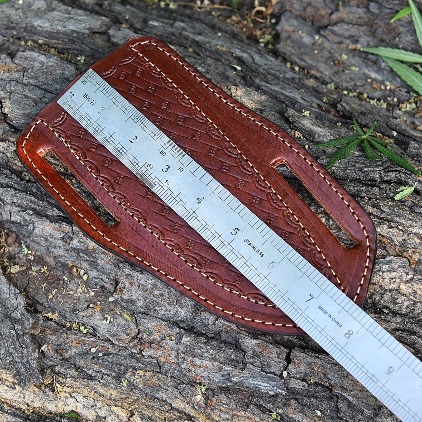 USA Handarbeit Pfannkuchenhülle Feste Klinge Klappmesser Leder