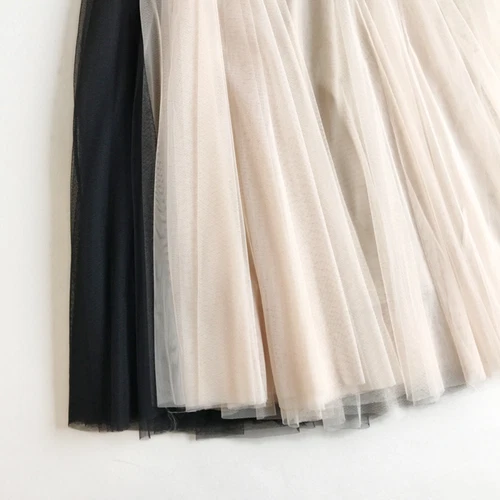 Women Casual Mesh Lace Tutu Skirts Midi Tulle A-line Slim Elastic Swing - Picture 7 of 15