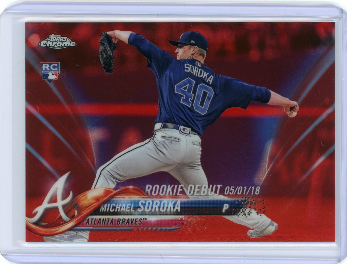 2018 Topps Chrome Update Rookie Debut Red Refractor #HMT35 Michael Soroka #01/25