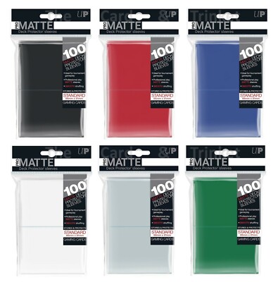 100 Ultra PRO Pro Matte Deck Protector Sleeves - Standard Size (66x91mm), Black - MPN 84515