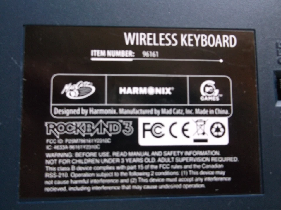 Nintendo Wii RockBand 3 Wireless Keyboard 96161 w/Strap - Image 3 of 4