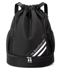 Ravelion backpack, gym bag ball bag for men women sports waterproof BLACK