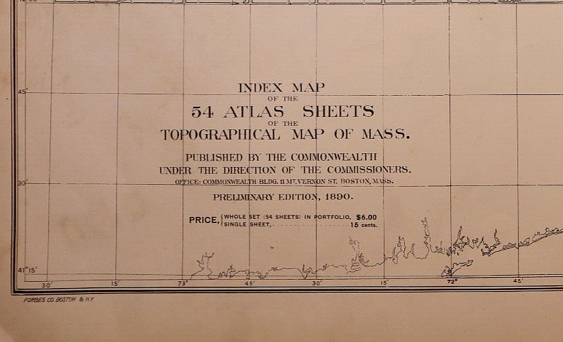 1890 Topographical Map, PROVIDENCE SHEET ATTLEBORO, MA RI (15x20