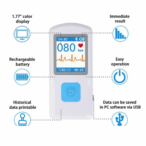 Portable ECG Monitor PM10 with Bluetooth, Heart Beat Monitor,EKG Recorder,APP - Picture 9 of 12