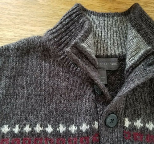 Tricots St Raphael Men's 1/4 Button Sweater Gray Size L EUC - 第 1/7 張圖片
