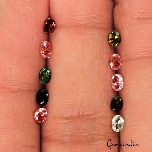 Certified 1.80 Ct/10Pcs Natural Untreated Bi-Color Tourmaline Oval Cut Loose Gem - Picture 3 of 3