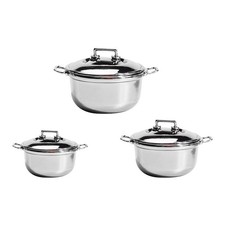 3 Pcs Mini Soup Pot Set Alloy Imitation Stockpot for Kids Play House Toy