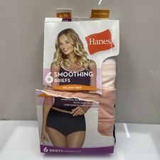 Hanes Microfiber Smoothing 6 pack Briefs underwear Size M / 6 - Damage Box