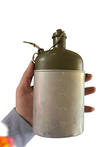 Swiss Army Military Canteen Water Bottle Old Model Cup 1941 Green WW2 Vintage