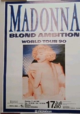 MADONNA BLOND AMBITION TOUR MUNICH GERMANY 1990 PROMO POSTER DISPLAY VOGUE 
