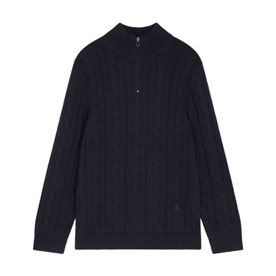 NEU MIT ETIKETT PAUL SMITH PULLOVER - HERREN ZOPFMUSTER MARINEBLAU 1/4 REISSVERSCHLUSS BAUMWOLLE PULLOVER - XL £295