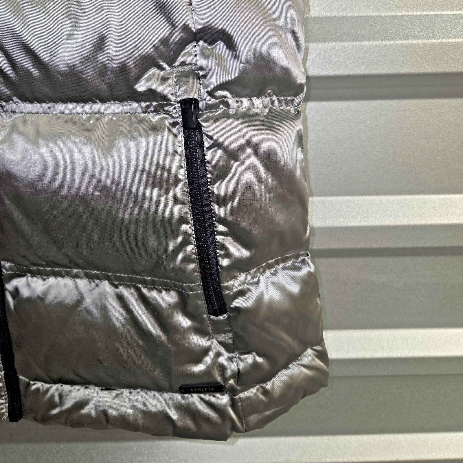 Athleta Medium Vest Responsible Silver Metallic P… - image 6