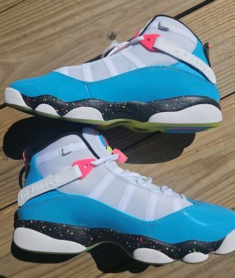 Men s Size 11.5 - Air Jordan 6 Rings Blue Fury Cyber Pink