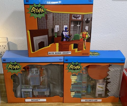 Mcfarlane 2023 Batman DC Classics 1960s Wayne Manor Library / Bat Cave / Villian