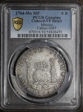 1764-Mo MF (VF Detail) Mexico Pillar 8 Reales PCGS - Great Eye Appeal