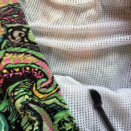 Vintage 80s 90s Rusty Surf Neon Swim Trunks Shorts Skate 38 Paisley AOP Street - Picture 5 of 9