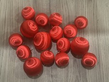 VINTAGE SATIN SILK RETRO MCM RED CHRISTMAS BALL ORNAMENT LOT OF 16 MULTI SIZES